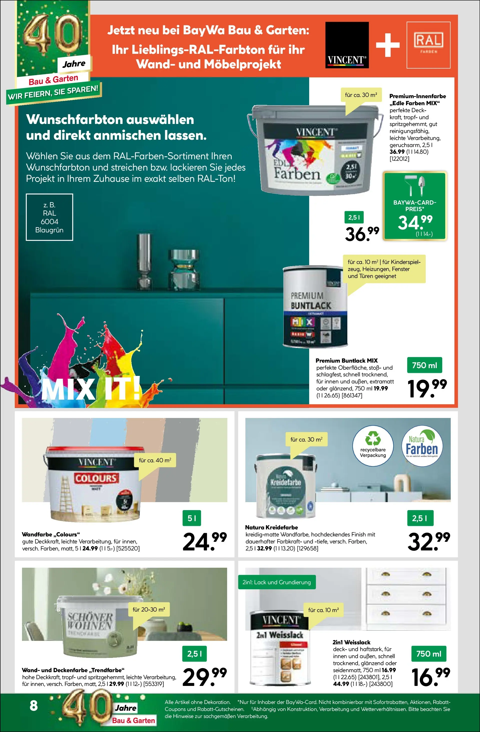 Angebote - BayWa: Wochenangebote (ab 19.04.2026) zum Blättern | Seite: 8 | Produkte: Finish, Wandfarbe