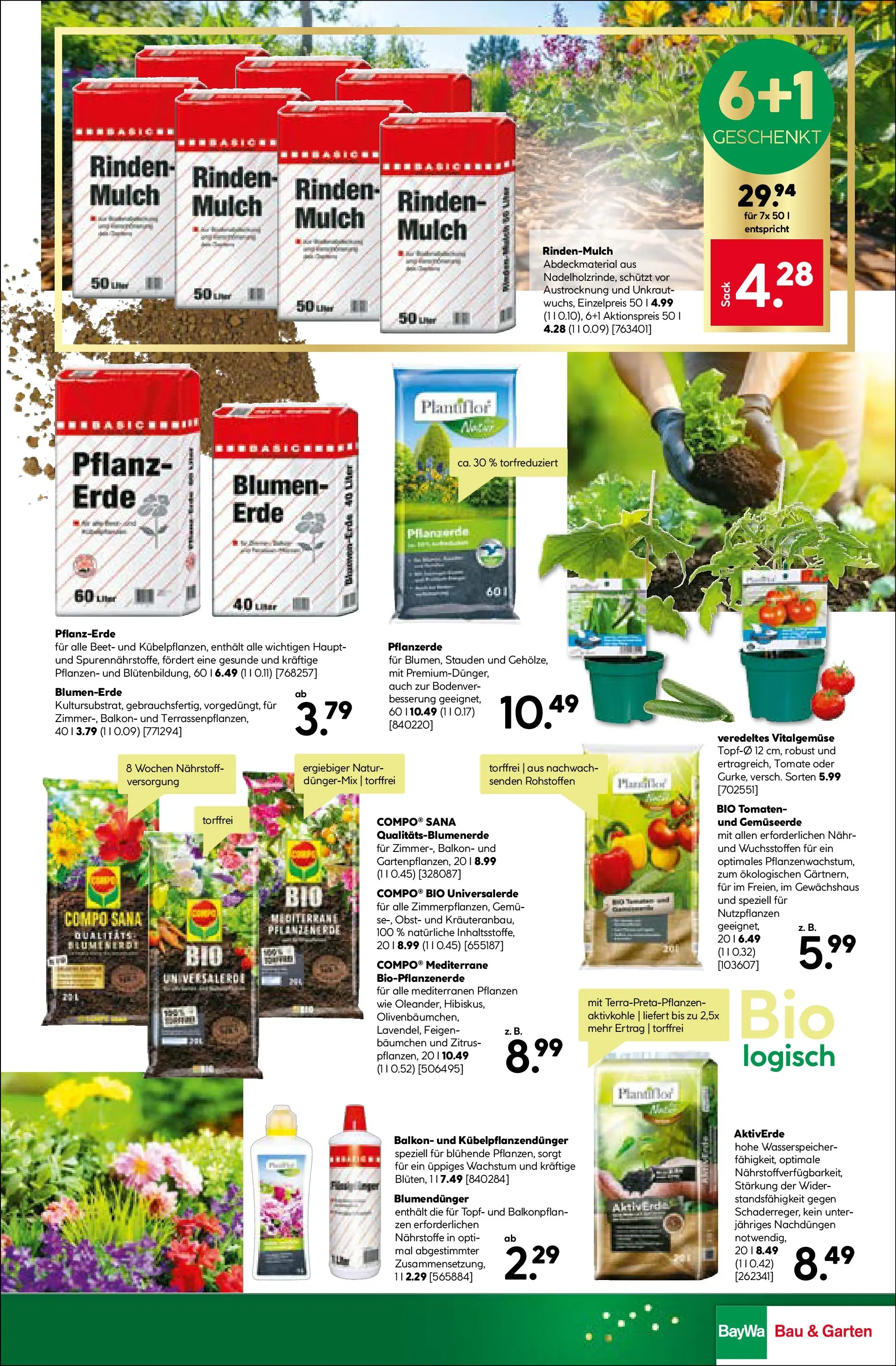 Angebote - BayWa: Wochenangebote (ab 19.04.2026) zum Blättern | Seite: 17 | Produkte: Rindenmulch, Pflanzerde, Tomaten, Blumenerde