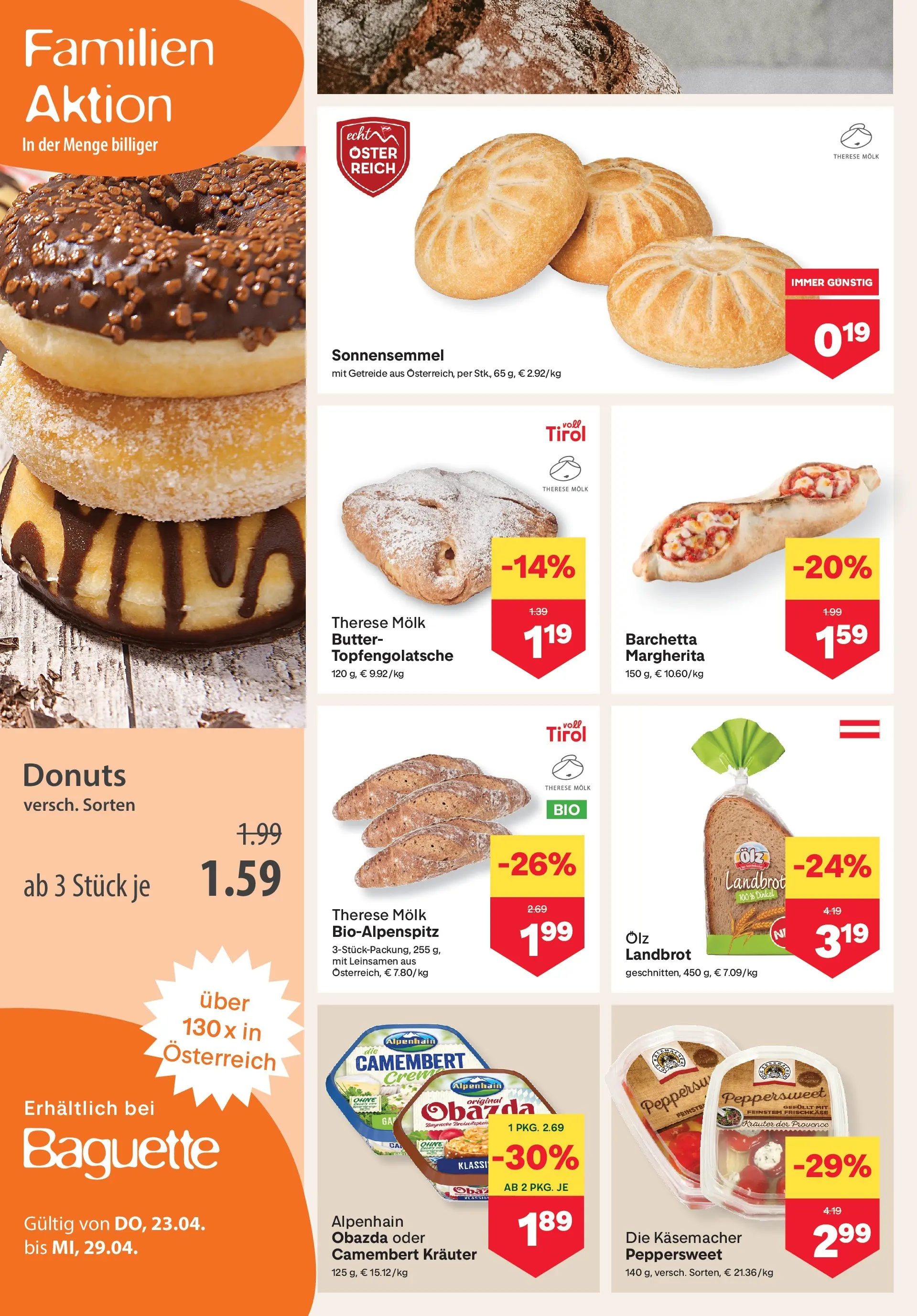 MPREIS St.Gallenkirch von 22.04.2026 - Aktuelle Angebote | Seite: 4 | Produkte: Getreide, Jääkaappipakastin, Butter