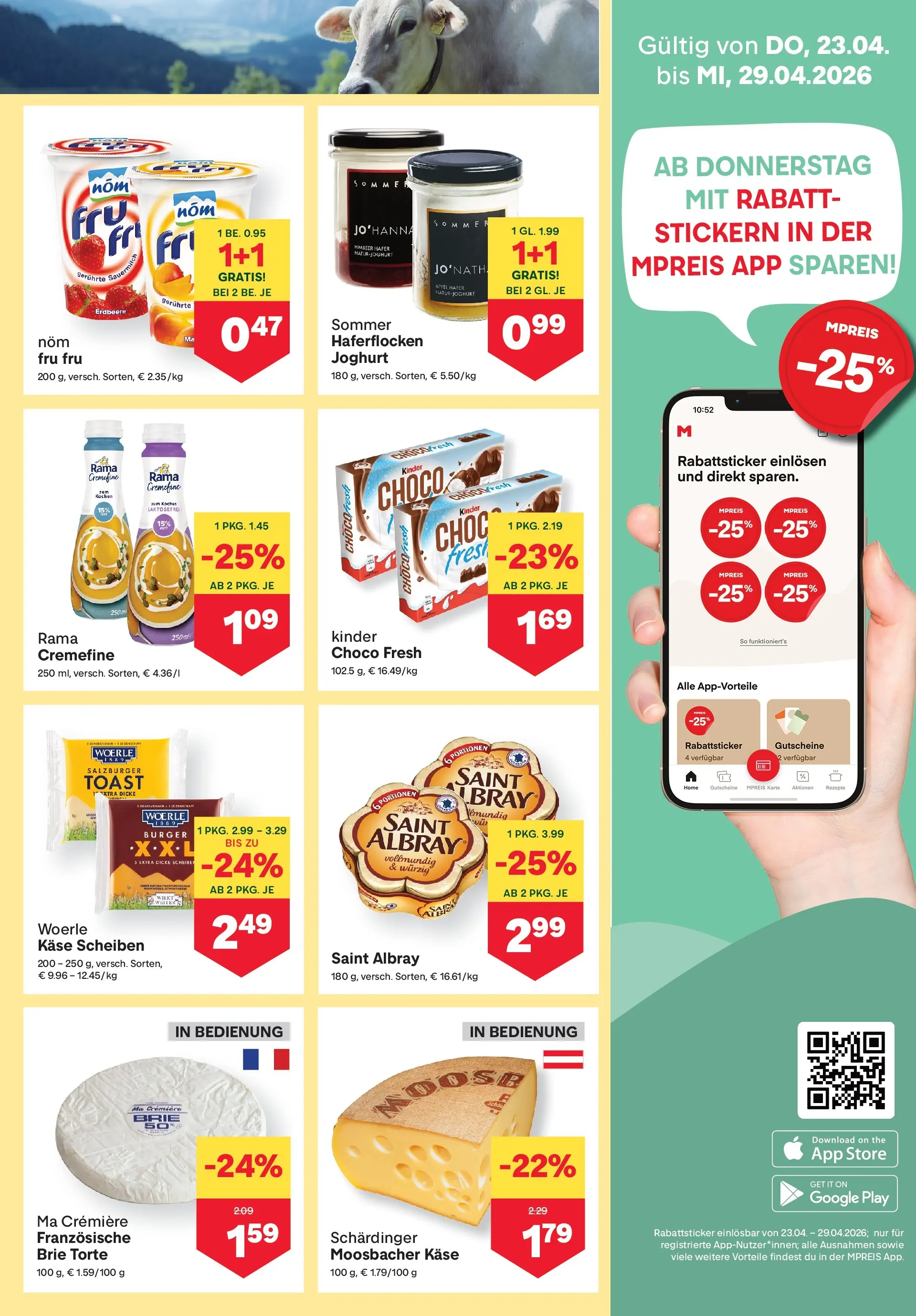 MPREIS St.Gallenkirch von 22.04.2026 - Aktuelle Angebote | Seite: 5 | Produkte: Kocher, Käse, Joghurt, Äpfel