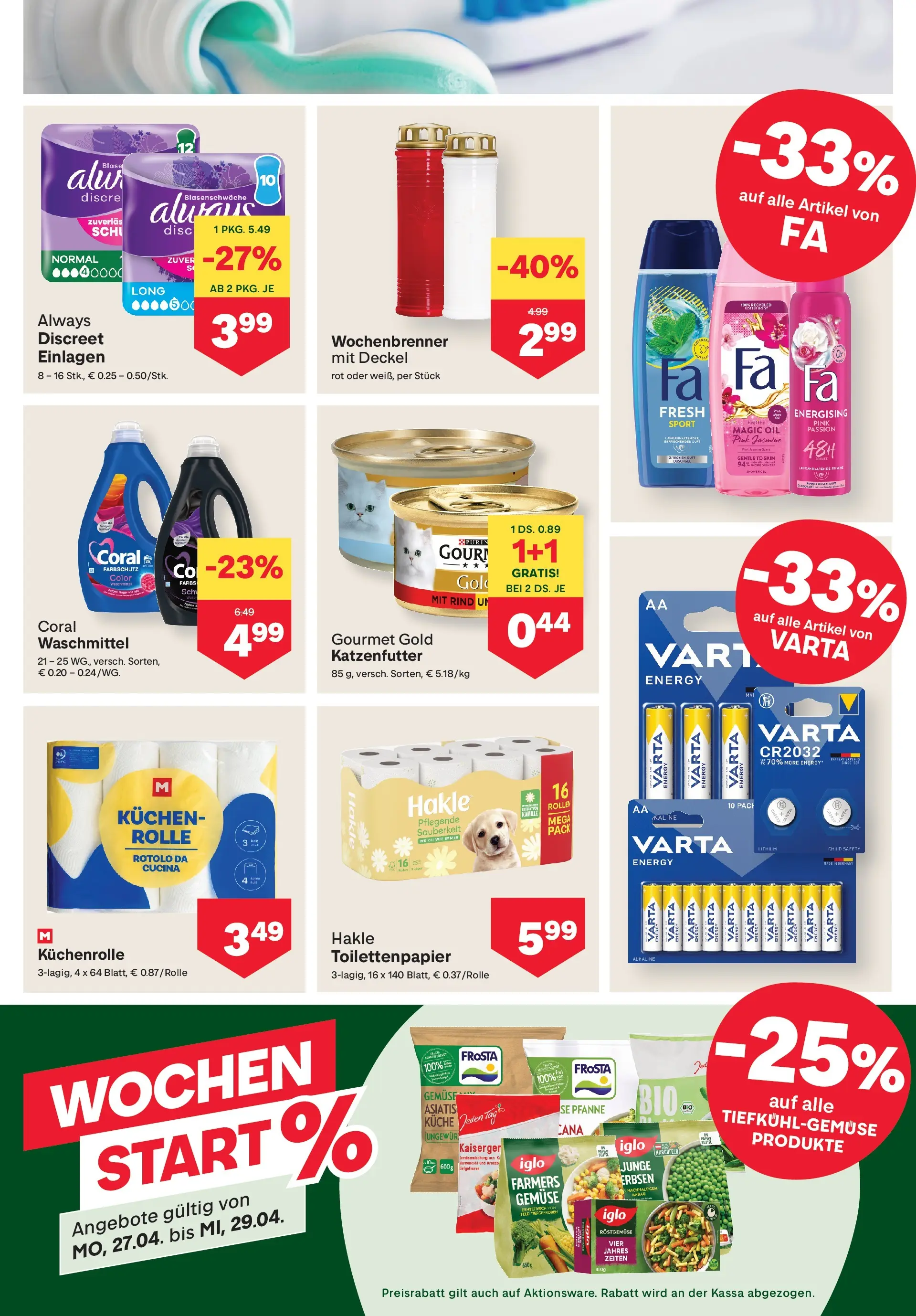 MPREIS St.Gallenkirch von 22.04.2026 - Aktuelle Angebote | Seite: 11 | Produkte: Gemüse, Erbsen, Waschmittel