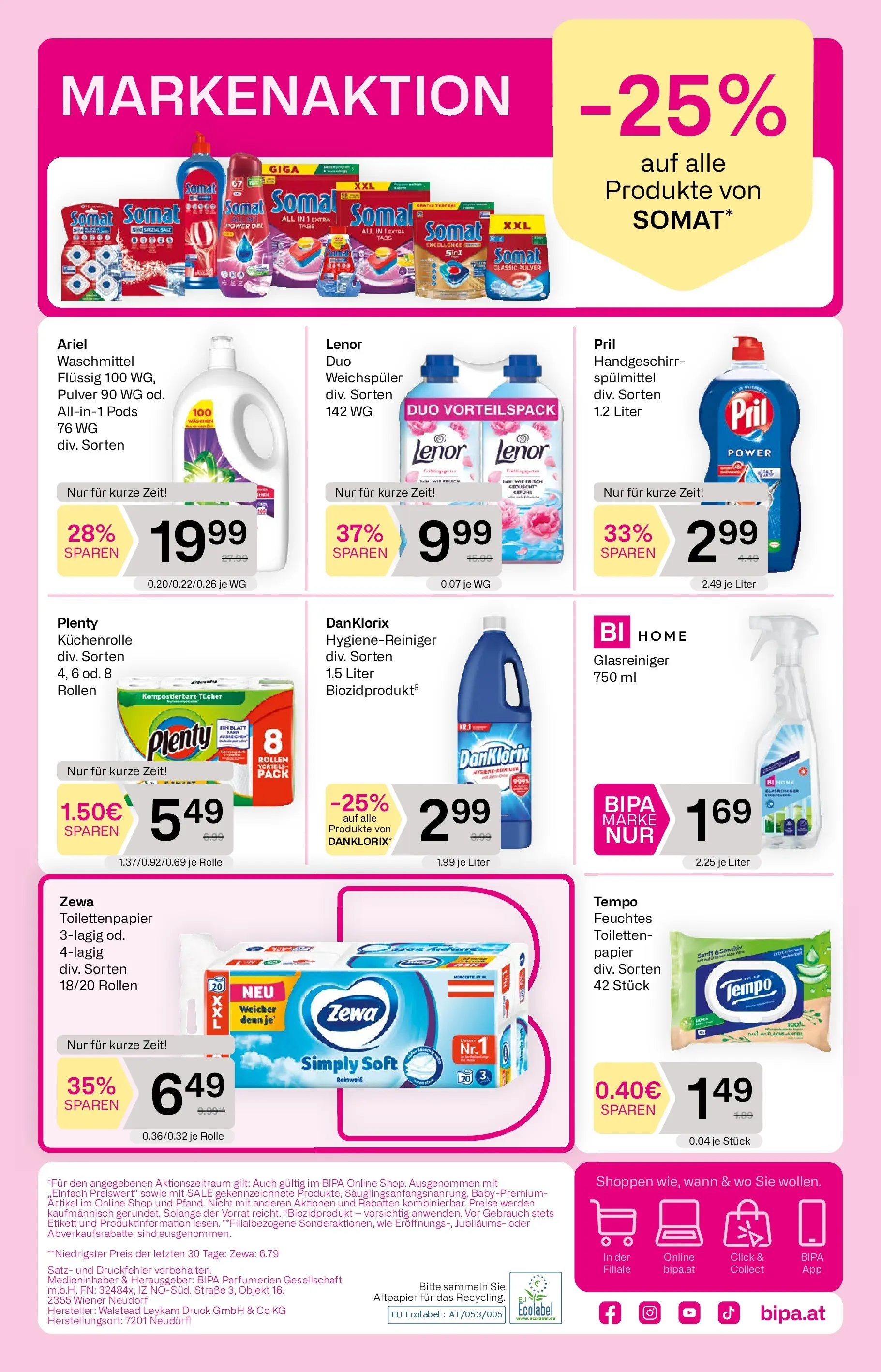 Bipa Linz, Wien, Güssing von 16.04.2026 - Aktuelle Angebote | Seite: 10 | Produkte: Weichspüler, Waschmittel