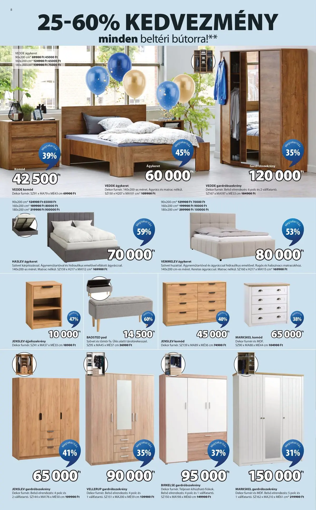 JYSK akciós újság - 2026.04.22. -tól/töl > akció, lapozható szórólap 🛍️ | Oldal: 8 | Termékek: Matrac, Polc, Ágyrács, Gardróbszekrény