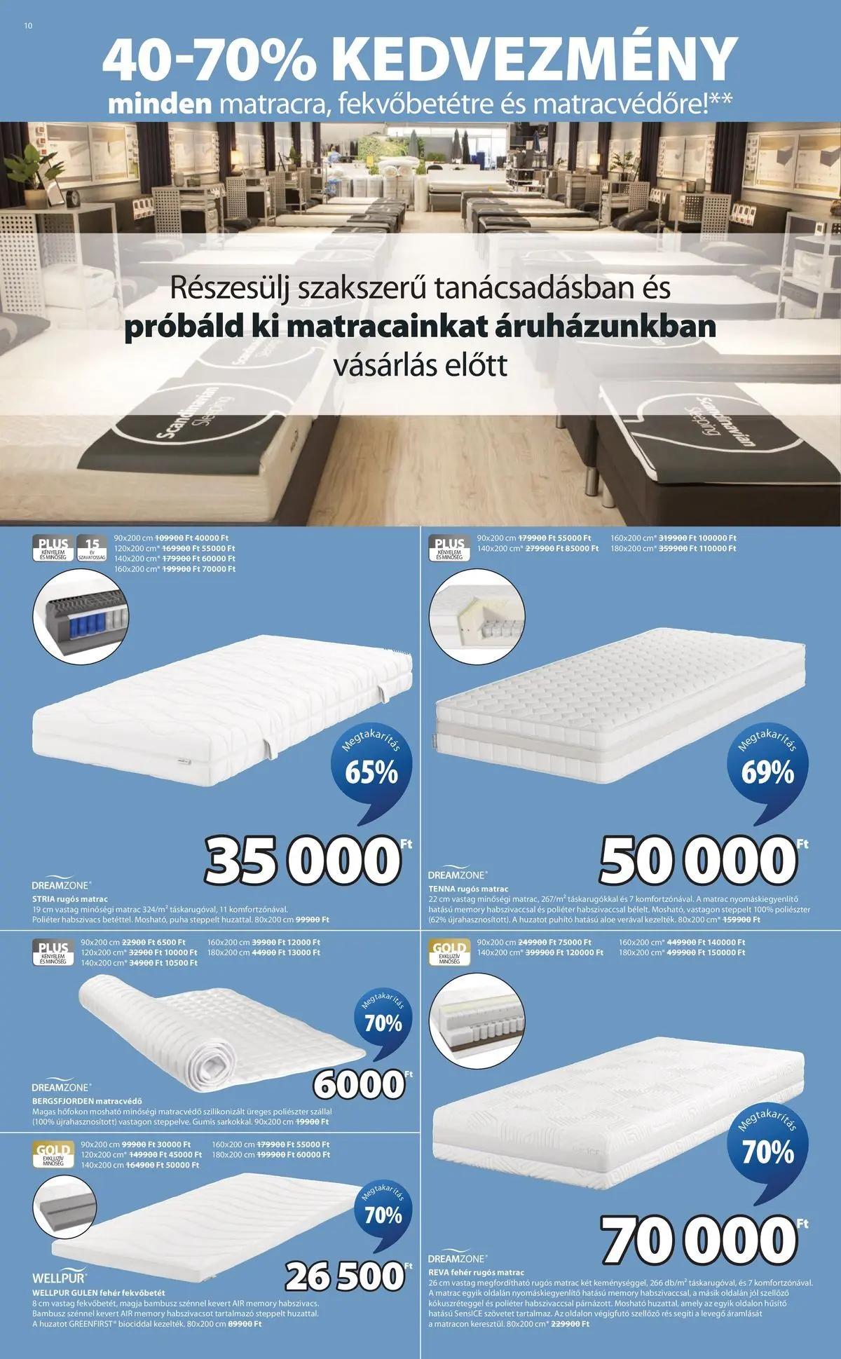 JYSK akciós újság - 2026.04.22. -tól/töl > akció, lapozható szórólap 🛍️ | Oldal: 10 | Termékek: Matrac