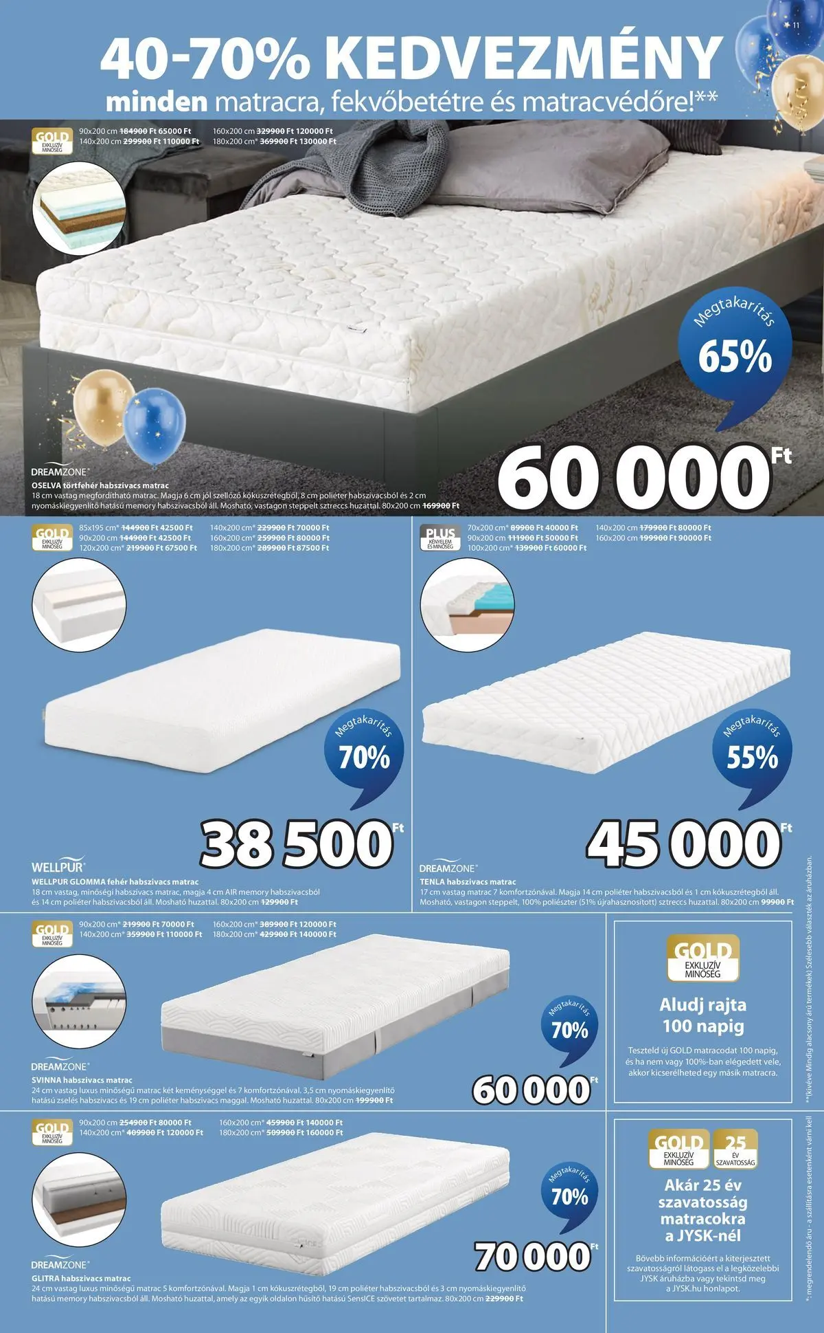 JYSK akciós újság - 2026.04.22. -tól/töl > akció, lapozható szórólap 🛍️ | Oldal: 11 | Termékek: Matrac