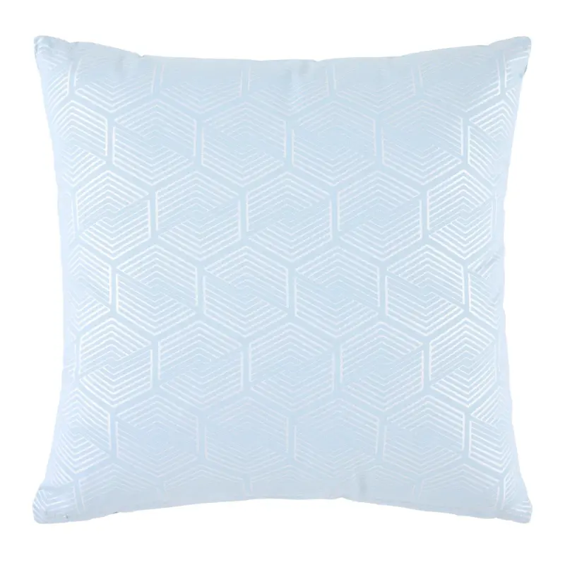 Zierkissen Shiny Grafik Silberfarben/Blau ca. 45x45cm