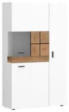 m&ouml;max Vitrine Oreta B: 82 cm Wei&szlig; Hochglanz/Eichefarben