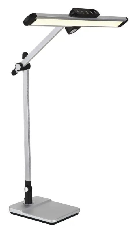 LED-Schreibtischleuchte Lopira Schwarz/Silber max. 12 Watt Schreibtischlampe