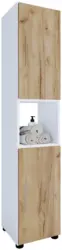 Hochschrank Flandu Honigeiche/Wei&szlig;