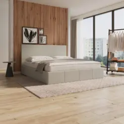 Polsterbett Yara Hellgrau ca. 180x200 cm Stauraum