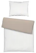 m&ouml;max Bettw&auml;sche Twill Streif XL Wei&szlig;/Beige ca. 140x220cm