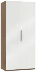 Dreht&uuml;renschrank ca. 100 cm Level 36D Wei&szlig;/Eiche Dekor