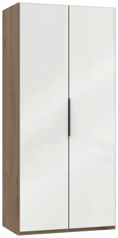 Dreht&uuml;renschrank ca. 100 cm Level 36D Wei&szlig;/Eiche Dekor