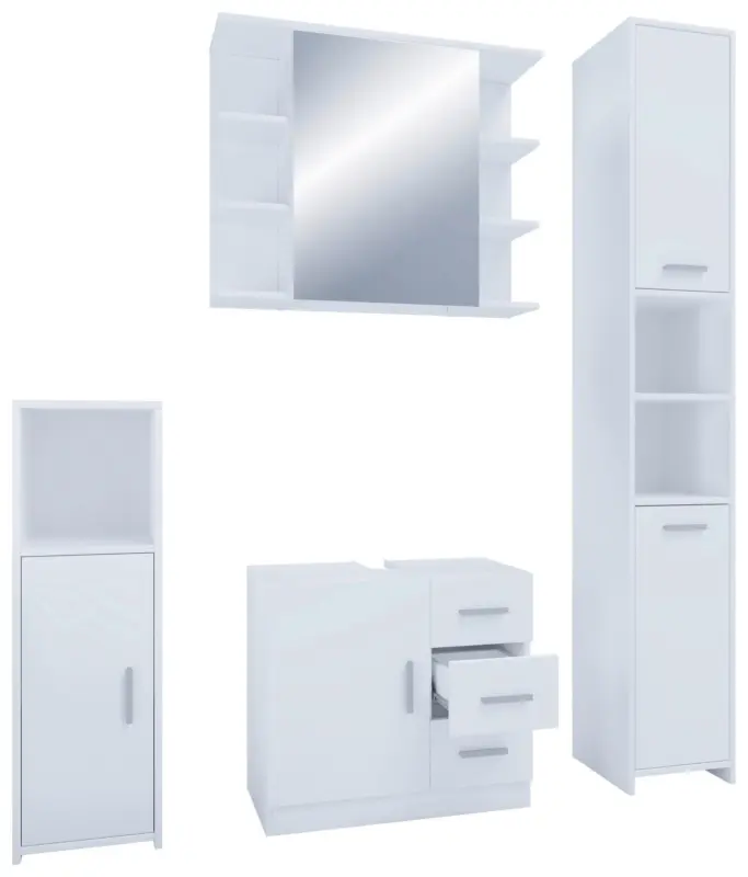 Badezimmer Zalo 4-tlg. ca. 120 cm Wei&szlig;