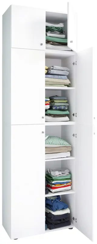 Dreht&uuml;renschrank Lona XXL Wei&szlig; ca. 70x223x39 cm