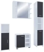 m&ouml;max Badezimmer Zalo 4-tlg. ca. 120 cm Wei&szlig;/Schwarz