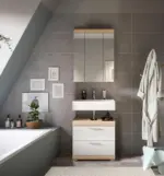 m&ouml;max Badezimmer Lambada 2-tlg. ca. 60 cm Eiche/Wei&szlig;