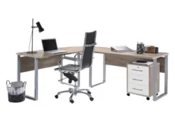 B&uuml;ro Office Edition Set 0 Wei&szlig;/Eiche, 2-teilig