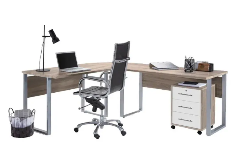 B&uuml;ro Office Edition Set 0 Wei&szlig;/Eiche, 2-teilig