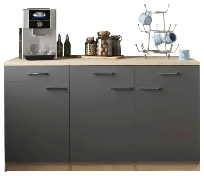 K&uuml;chenunterschrank Merle Grau/Eichefarben