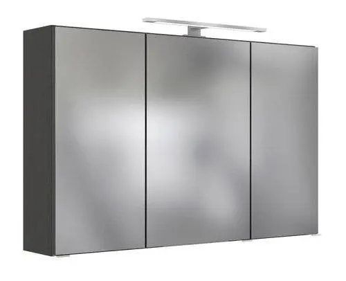 Spiegelschrank Arezzo mit LED 3-t&uuml;rig ca. 100x64 cm Grau