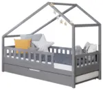 m&ouml;max Hausbett Lou m. Zusatzbett ca. 100x200 cm Holz Hellgrau