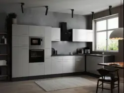 Eckk&uuml;che Oliver m. Ger&auml;ten ca. 370x172cm Grau/Wei&szlig;
