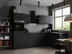 Eckk&uuml;che Oliver m. Ger&auml;ten ca. 280x172cm Grau/Dunkelgrau