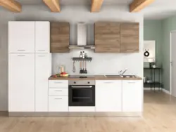 K&uuml;chenblock Dafne 300 m. Ger&auml;t Wei&szlig;/Eichefarben