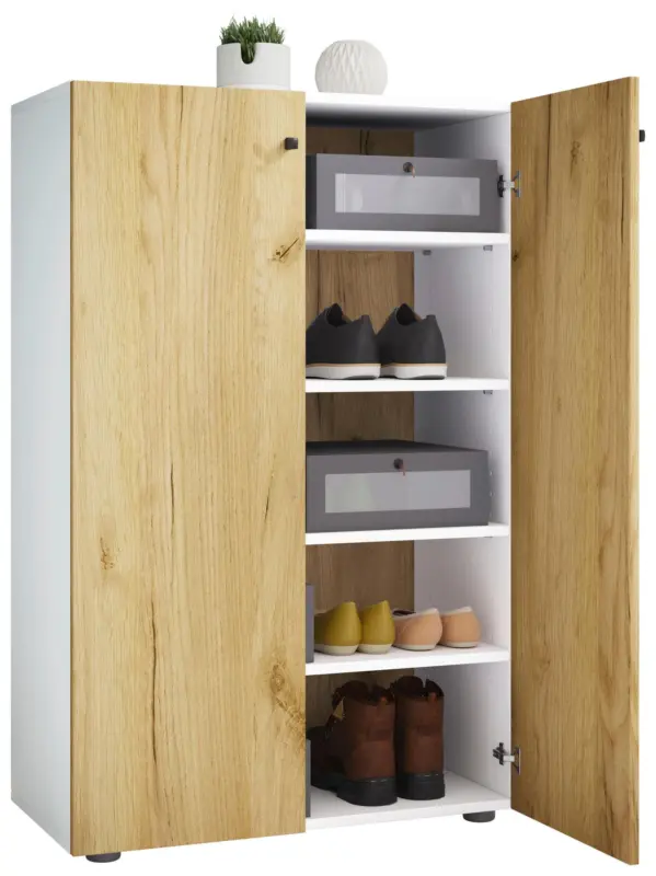 Schuhschrank LONA Wei&szlig;/ Honigeiche ca. 70x110x39cm