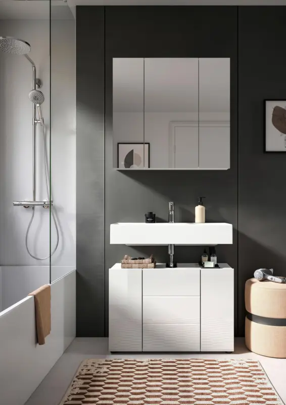 Badezimmer Vira 2-tlg. ca. 82 cm Wei&szlig;