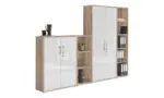 m&ouml;max Aktenschrank Office Edition Sw Set 4 Sonoma Eiche/Wei&szlig;
