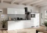 m&ouml;max K&uuml;chenzeile Monza mit Ger&auml;ten ca. 360 cm Wei&szlig;/Grau