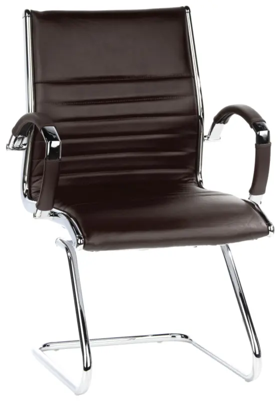 Besucherstuhl Parma V Dunkelbraun/Chromfarben