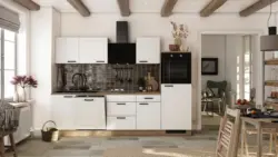 K&uuml;chenblock julia m. Ger&auml;ten Wei&szlig;/Eichefarben