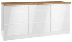 K&uuml;chenunterschrank Monza ca. 180x86 cm Wei&szlig;/Eiche