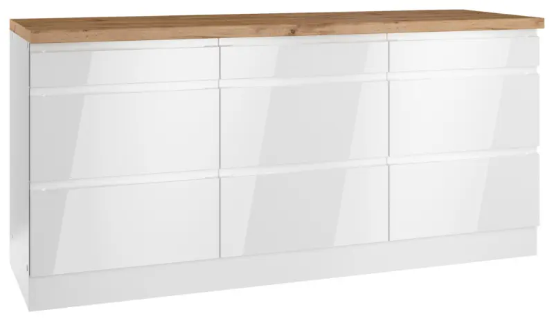 K&uuml;chenunterschrank Monza ca. 180x86 cm Wei&szlig;/Eiche