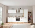 m&ouml;max K&uuml;chenzeile Meran mit Ger&auml;ten ca. 300 cm Wei&szlig;/Eiche