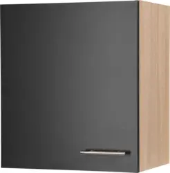 K&uuml;chenoberschrank Merle Schwarz/Eichefarben