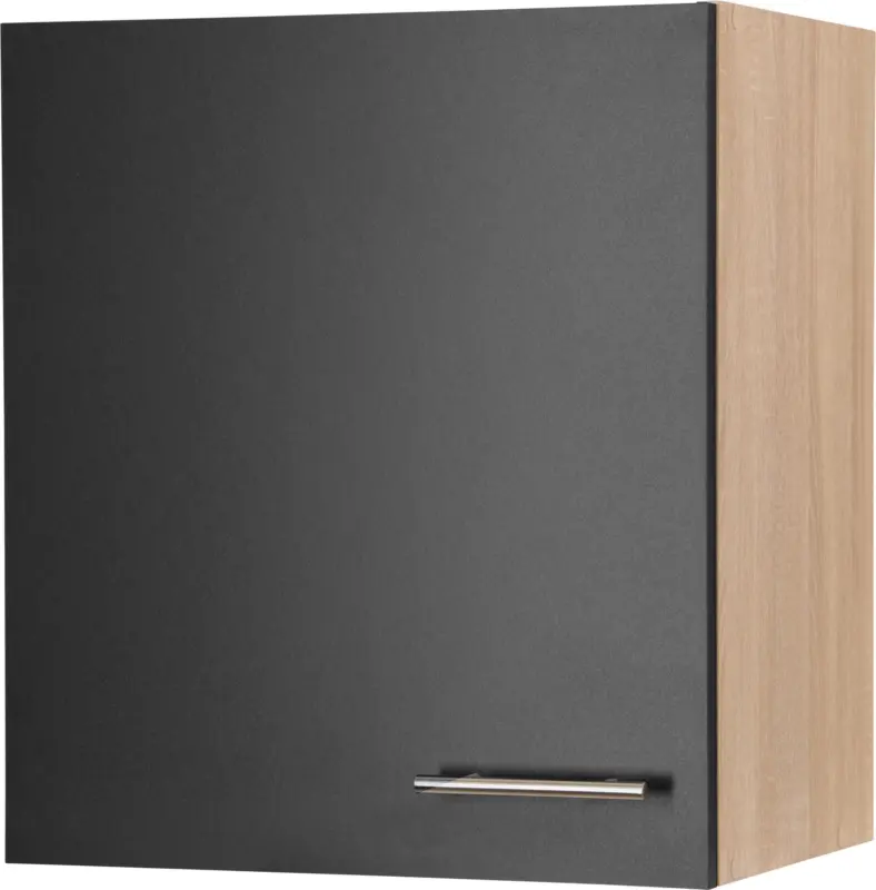 K&uuml;chenoberschrank Merle Schwarz/Eichefarben