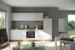 m&ouml;max K&uuml;chenblock Florenz ohne Ger&auml;te ca. 300 cm Wei&szlig;/Eiche
