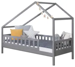 Hausbett Lou ca. 140x200 cm Holz Hellgrau