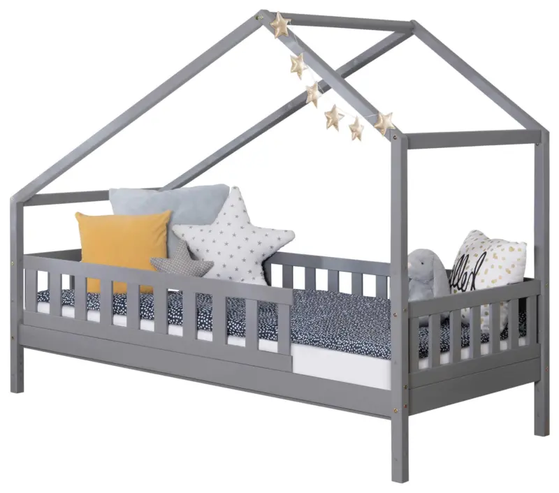 Hausbett Lou ca. 140x200 cm Holz Hellgrau