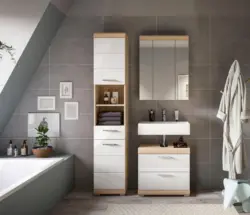 Badezimmer Lambada 3-tlg. ca. 97 cm Eiche/Wei&szlig;