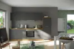 m&ouml;max K&uuml;chenblock Florenz ohne Ger&auml;te ca. 300 cm Grau/Eiche