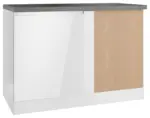 m&ouml;max Eckunterschrank Monza ca. 120x86 cm Wei&szlig;/Grau