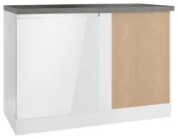 Eckunterschrank Monza ca. 120x86 cm Wei&szlig;/Grau