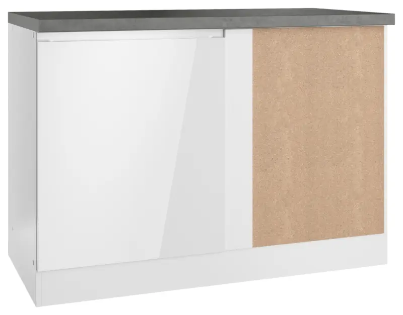 Eckunterschrank Monza ca. 120x86 cm Wei&szlig;/Grau