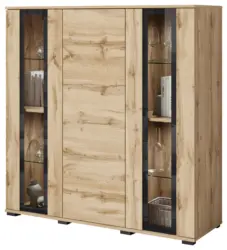 Highboard Caro ca. 120x122 cm Eiche Wotan