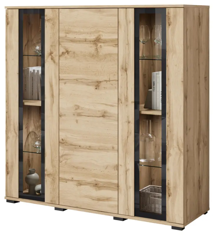 Highboard Caro ca. 120x122 cm Eiche Wotan